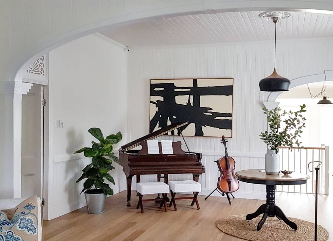 Piano and music room